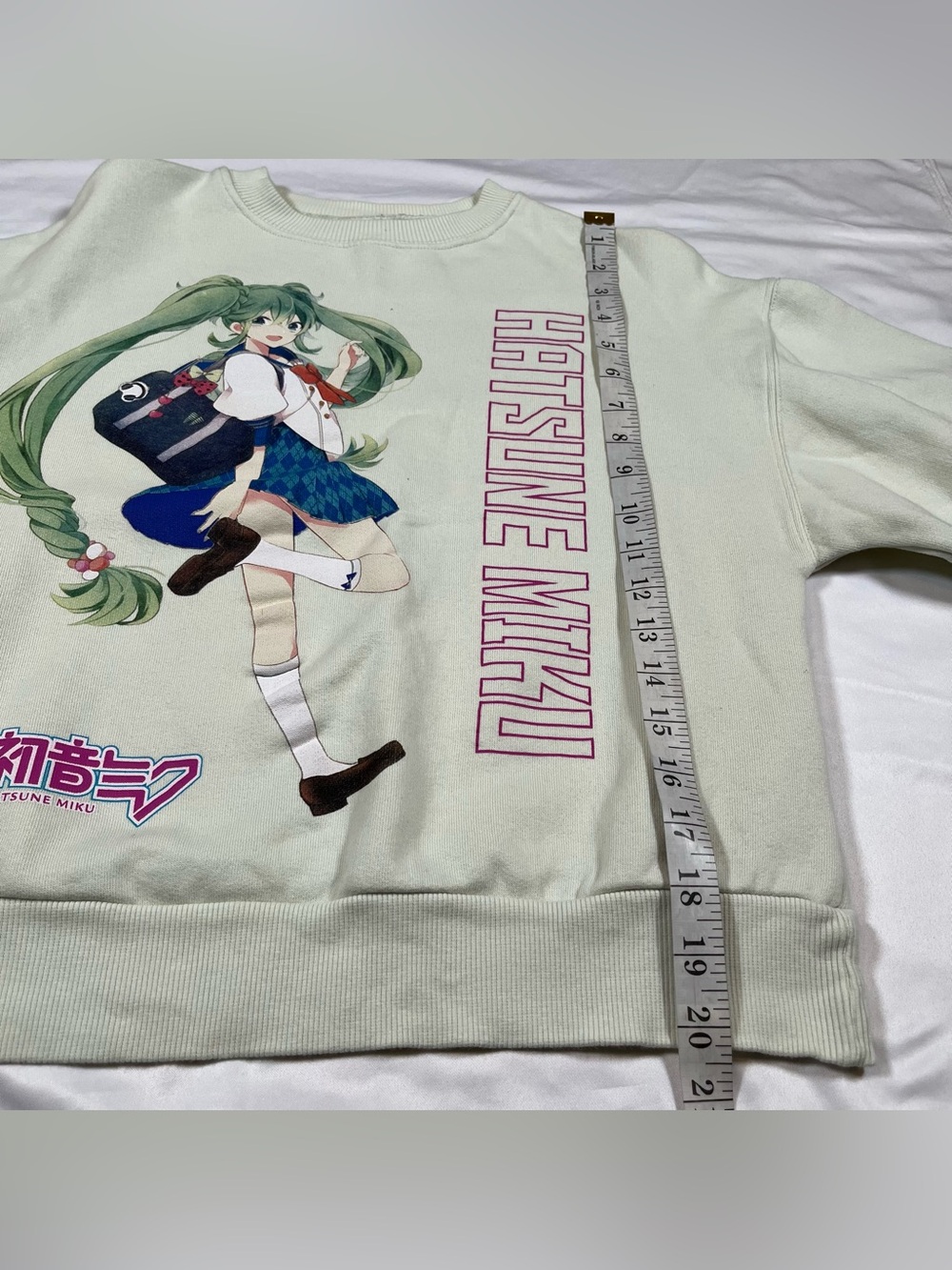 Zara Hatsune Miku Crop Top Sweatshirt Anime Pullover Green Youth Girls 13 14 - Picture 5 of 6